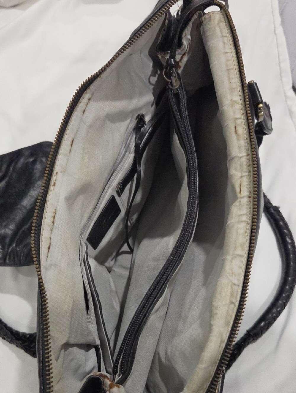 Cole Haan Village Weave Black Leather Shoulder Bag (As-Is / Wear) - Picture 13 of 16